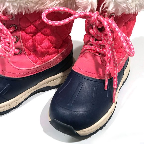 Carters Snow Boots Lace Up, Waterproof, Girls Pink - Size 11 - Picture 4 of 6